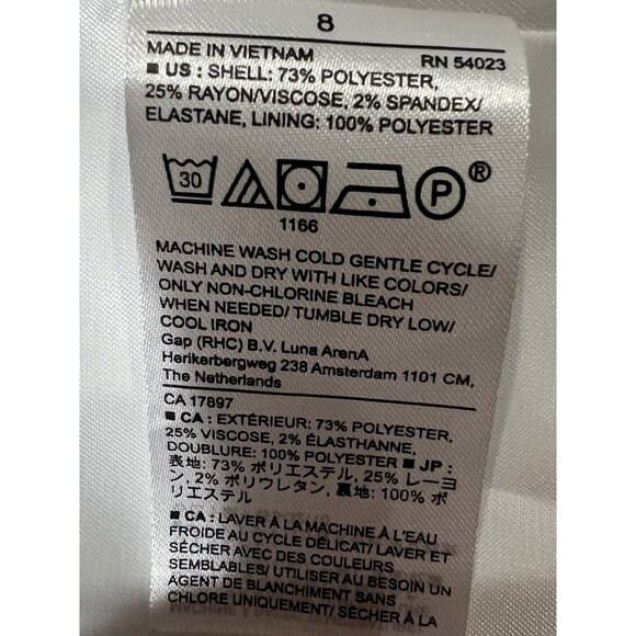 Banana Republic Herringbone Single Button Blazer Off White Rayon Blend Size 8 - Picture 7 of 7